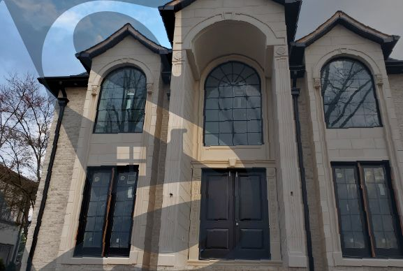 Custom architectural stone installation